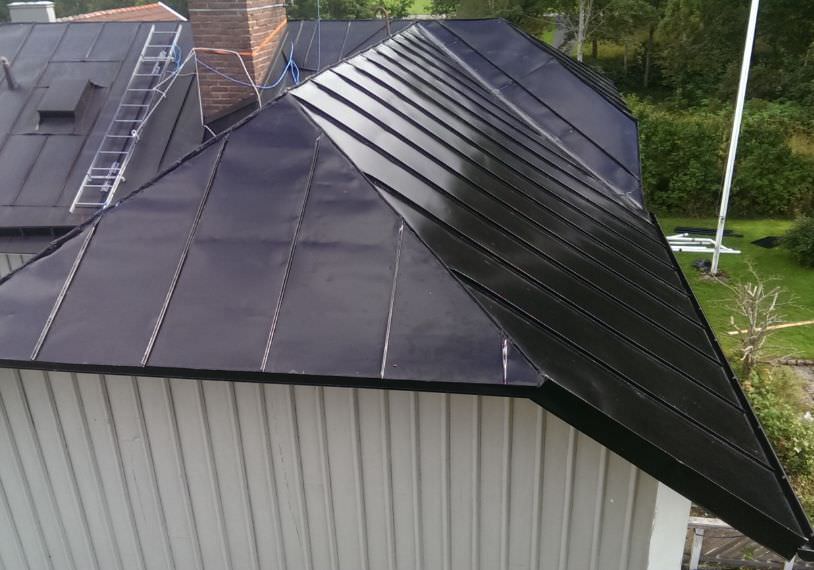 Renoverat plåttak till inglasat uterum, Landskrona Svaneholm